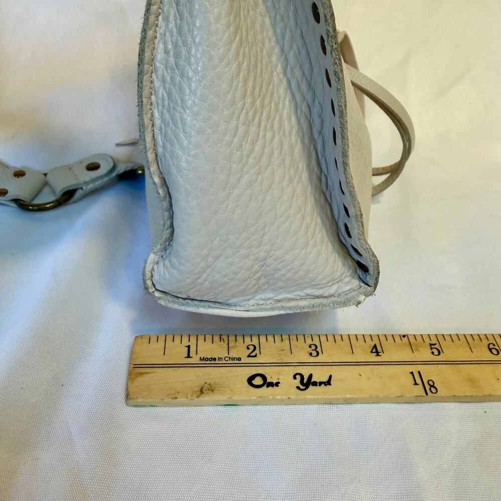 The Sak Silverlake Off White Leather Embossed Floral Foldover Crossbody Purse - Picture 9 of 11